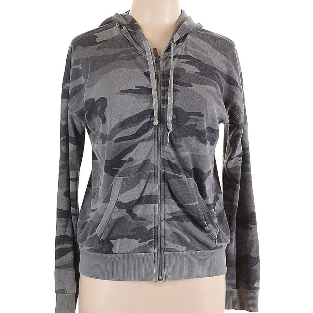 Splendid Camouflage Zip Up Sweatshirt